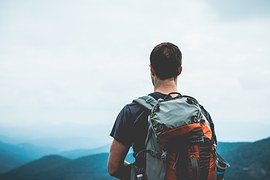 man with backpack