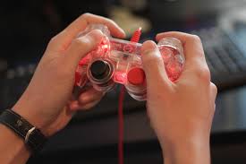 using a transparent gaming joystick