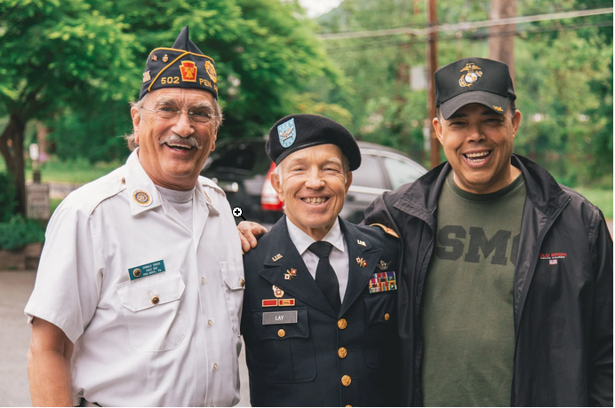 miliary men with custom patches on their garments